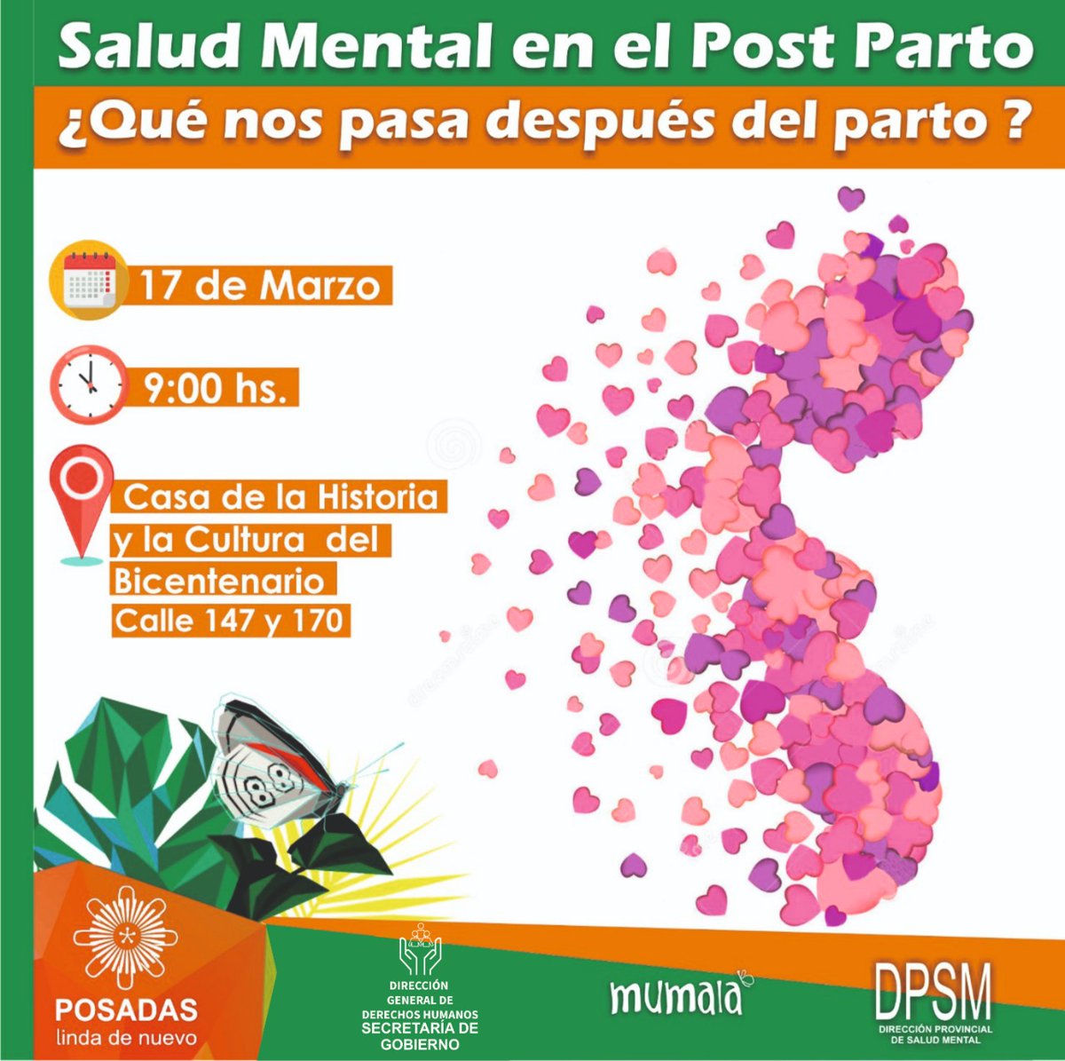 MisionesMumala's tweet photo. 💜Charla: "Salud mental en el post parto" ¿Que nos pasa después del parto?

📅 Jueves 17 de Marzo a las 09:00hs Casa de la Historia y la Cultura del bicentenario. https://t.co/YAASJkscUK