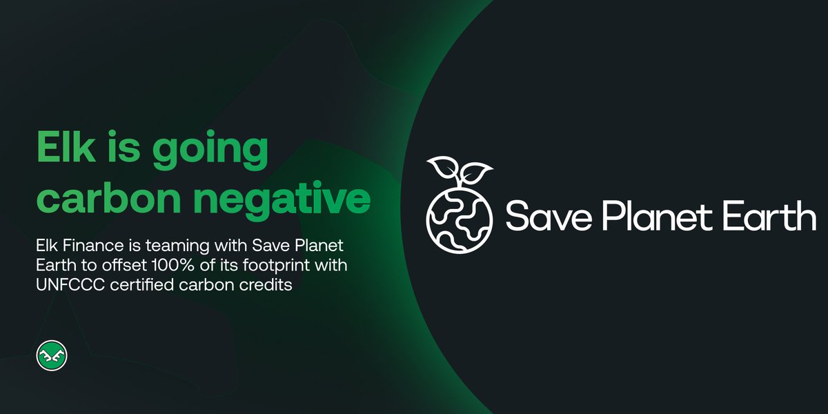 elk_finance's tweet photo. 🦌 Really excited for this one... 🦌

We're partnering with @SPE_Token_BSC to offset the carbon impact of our protocol + team travel with @UNFCCC + @goldstandard certified Carbon Credits 🌱

Get ready for sustainable cross-chain ♻️ https://t.co/Xz208lhjdg