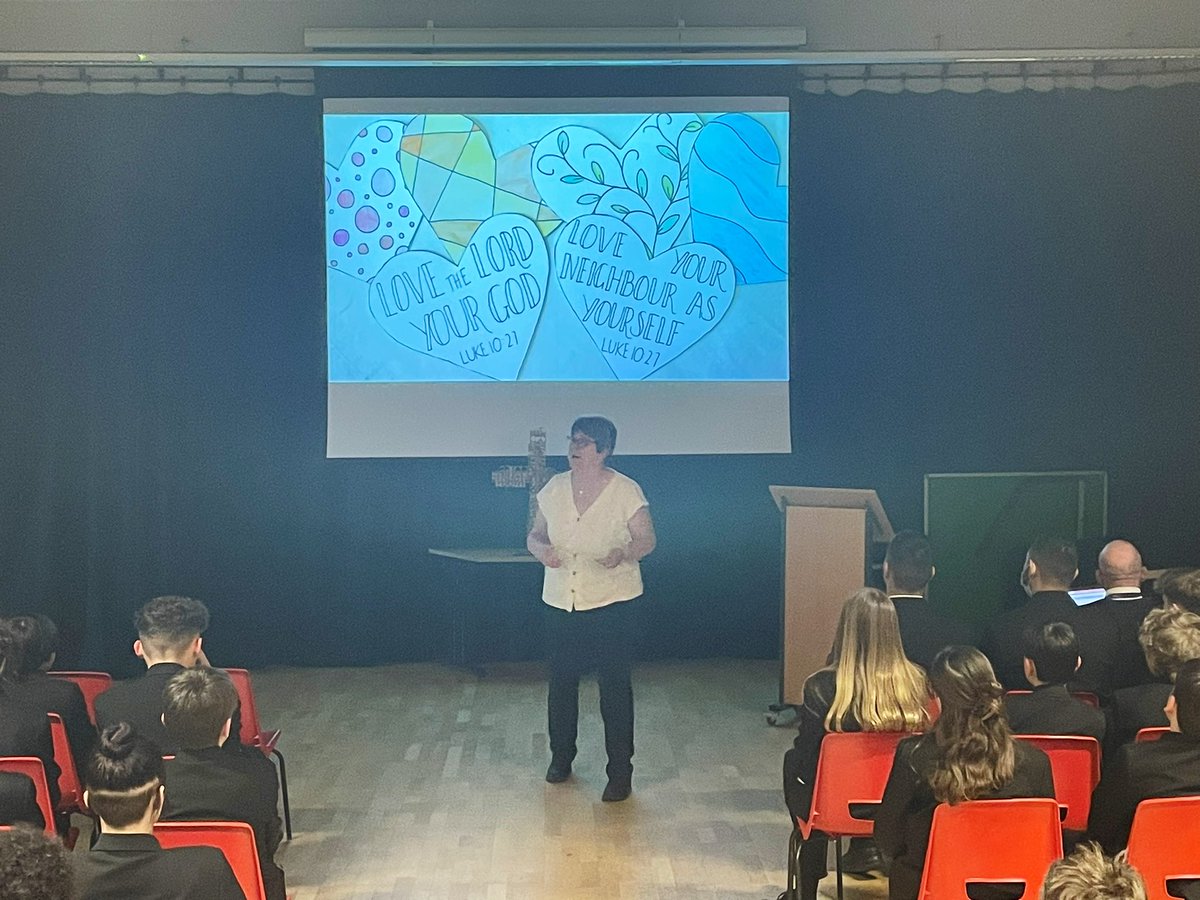 SancroftAcademy's tweet photo. Such a powerful collective worship led by @GillyHipwell today. It’s great to have you back in school Gill ☺️
#ASHSCommunity💜 https://t.co/4k25RnFE4G