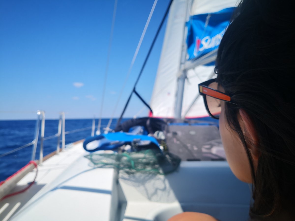 ryanfoland's tweet photo. A moment in time, sailing along the coast of #Croatia, @cyn_mckee and me, just looking into the Adriatic Sea. https://t.co/fQWsiLjgWI @Latitude38 @SummerSailstice #sailing #gowherethewindblows https://t.co/w7TGnig8Q7