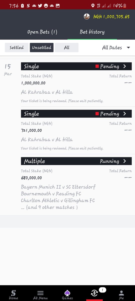 jujupunter's tweet image. BOOM!! ✅🔥🔥

It was Tensed but patience and high risks gives high rewards.

5.2m naira won

✅🔥🙏✅✅🔥💚

Last week was rough but dis week started with a bang

   ♡ CalCula8or . Mr bayo. @TheRealCEOAmber @SomtoSocial

Tell sportybet to call me o b4 i close company today🤑
♡