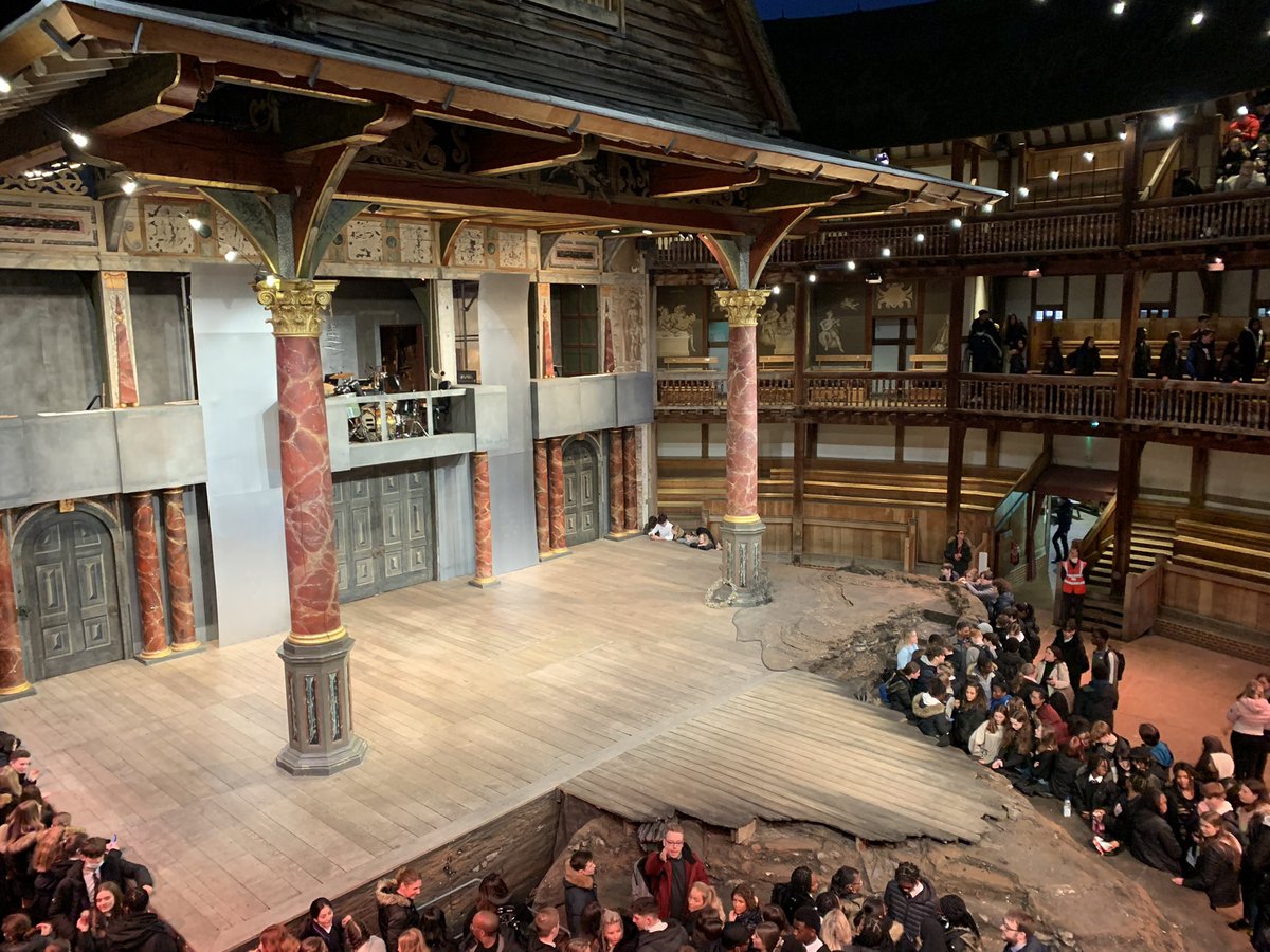 hf_drama's tweet photo. “When shall we three meet again?” How about @The_Globe with @hf_drama and @6th_hollyfield to see #TheScottishPlay … lovely to be able to share live theatre with students once again! Just waiting for curtain up and thunder, lighting and rain! 💨⚡️🌧 https://t.co/i46QVvmBtx