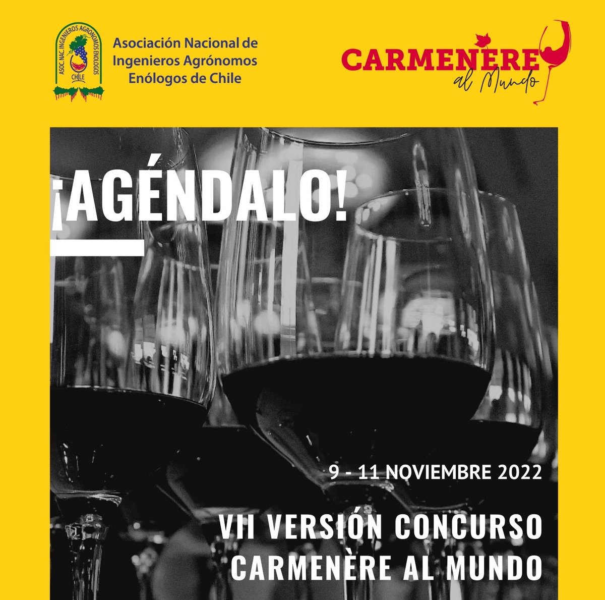 Después de 4 años de #receso, nuestra Asociación retoma el #desafío de realizar este importante #concurso organizado por #enólogos, donde se reconoce el trabajo de nuestros colegas, a través de nuestra cepa emblemática. ¡#Agéndalo! Desde el 9 al 11 de Noviembre
 #Carmenère #ANIAE