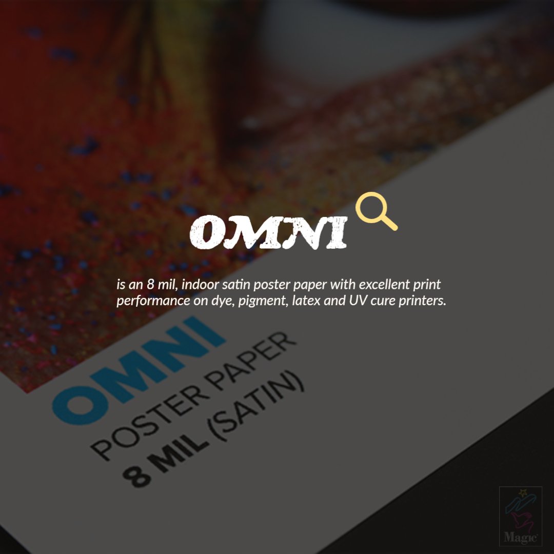 MagicInkjet's tweet image. Omni is a low-cost alternative to high priced poster papers. Some key features include fast dry, vibrant colors, and fade resistance. Learn more w/ link below 🔗

See Details ➩ bit.ly/MagicOmni
-
#WideFormat #WideFormatMedia #LargeFormat #PosterPaper