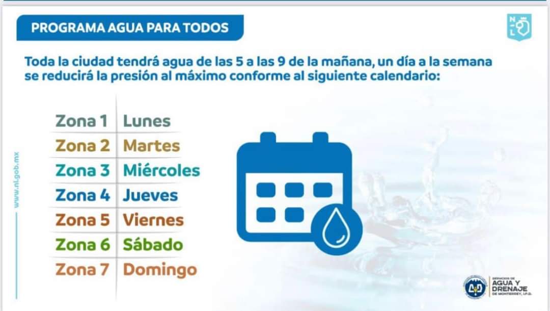 BlogDelRegio's tweet photo. 🔴 | Considera AyD cortar agua por zonas 😱👇

Ante la crisis de agua que enfrenta Nuevo León, Agua y Drenaje de Monterrey estaría considerando realizar cortes programados por zona próximamente. 

La medida, llamada 'Agua para todos', aún está siendo analizada.

#Agua #NL https://t.co/XddslhrGlq