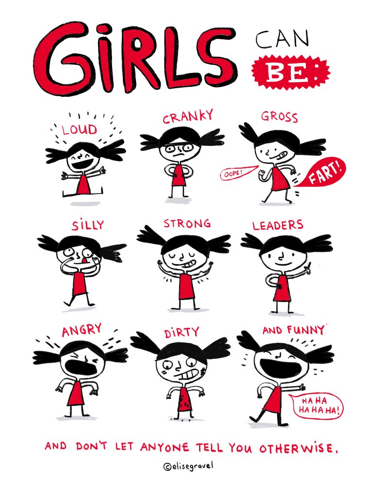 GemChappers's tweet photo. Girls can be… 
Boys can be… 

We’ve been exploring gender stereotypes and used artwork by @EliseGravel for some excellent discussion and sorting tasks. Today we used characteristics from her posters to create our own.  

#GirlsCan #BoysCan https://t.co/hRlusV4Ys3
