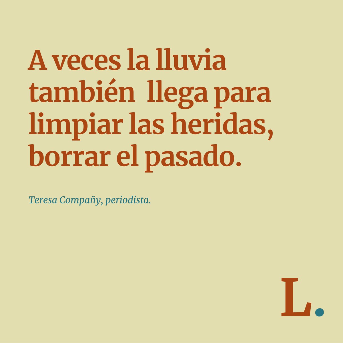 LiteratesALC's tweet photo. « [...] En esta ciudad, 
a veces la lluvia también 
llega para limpiar las heridas,
borrar el pasado 
y traer la certeza de 
que tras la tempestad 
llega la calma.» #Literates. ✍️

💬 Microrreflexión de @teremiredo. https://t.co/PEj6Yj8cje