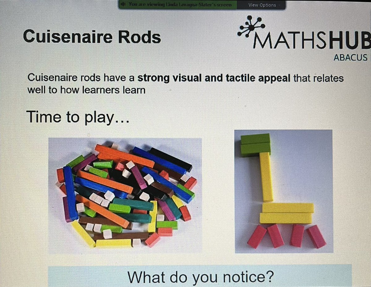 simbo442's tweet photo. Interesting day exploring  the use of Cuisenaire Rods through the phases at @Abacus_NW LLME day #LLMECommunity #TfM #Mathematics #Cuisenaire https://t.co/rJCubrmFVM