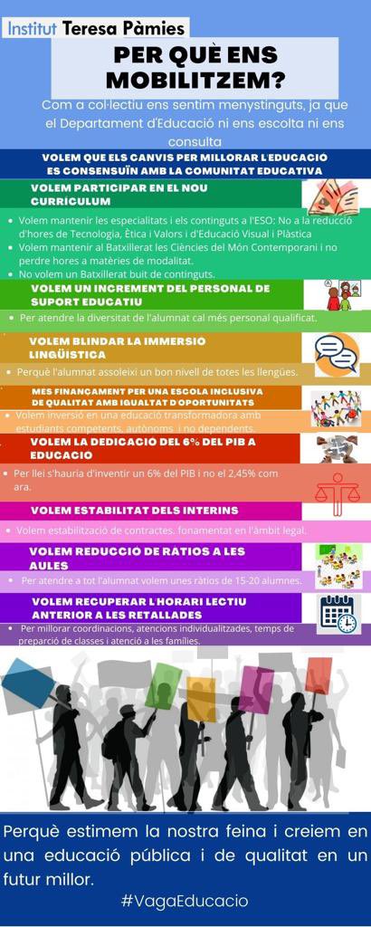 idrha's tweet photo. Per què la vaga docent? #vagaeducacio #EducacioPublica #EducacioDeQualitat https://t.co/FNo4UhC4Hu