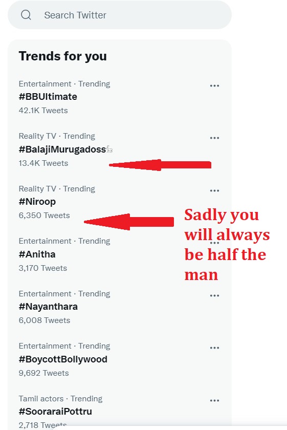 EstherVeerappan's tweet photo. #BalajiMurugadoss𓃵  Still trending... https://t.co/OeElQBVC3o
