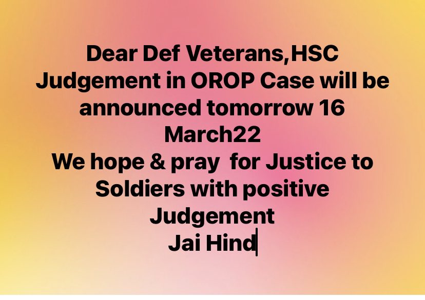 DemandOROP's tweet photo. #OROP Update https://t.co/WW6meU53AH