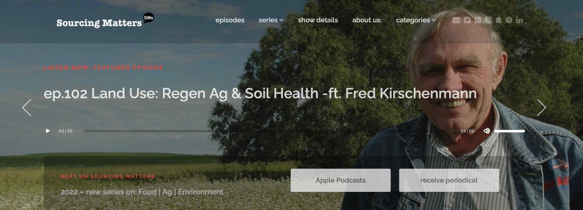 Did you know that #Regenerative pioneer &amp; USDA #Organic founding father - Fred Kirschenmann of <a href="/StoneBarns/">Stone Barns Center</a> - was one of the first guests on the #SMs show. Then ep. 2. Now, #TuneIn to ep.102: sourcingmatters.show/index.php/2021…

Fred details the potential for #Regen 
w/host: <a href="/ABNiederhelman/">Aaron B Niederhelman</a>