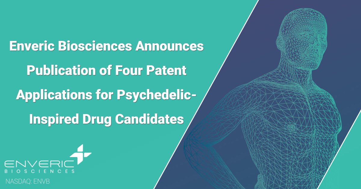 Enveric_Bio's tweet photo. Enveric's patent applications aim to expand opportunities for novel therapeutics to address a broad range of psychiatric and neurological disorders. Learn more here: https://t.co/mZiwkoZO84 $ENVB https://t.co/B1KlFucyl8