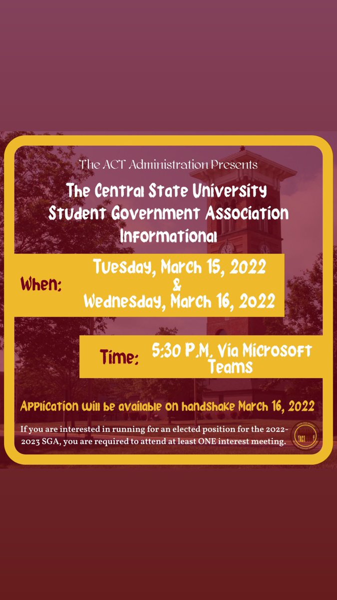 Central State University SGA 2022-2023 tweet media