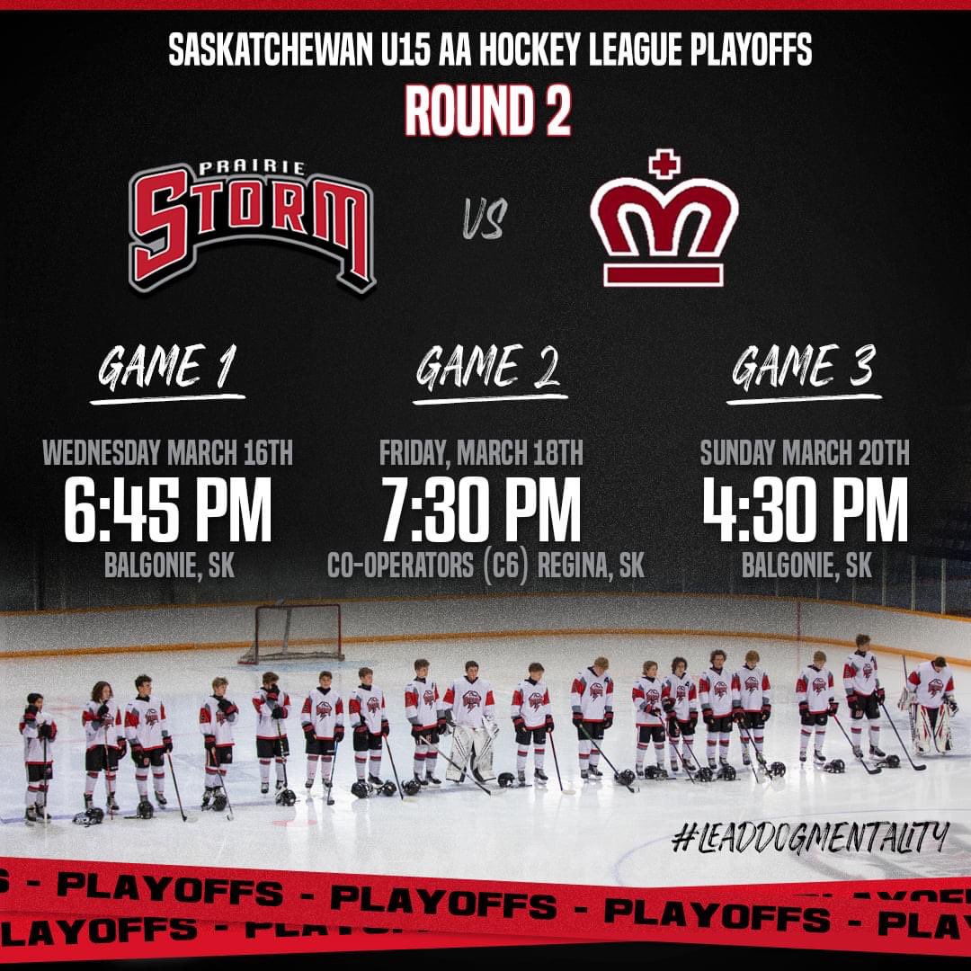 ROUND 2: We continue our post season journey with game 1 this Wednesday in Balgonie as we host the <a href="/ReginaMonarchs/">Regina Monarchs</a> in the #SAAHL South Semi Finals! 6:45 Pm Puck drop.  #leaddogmentality