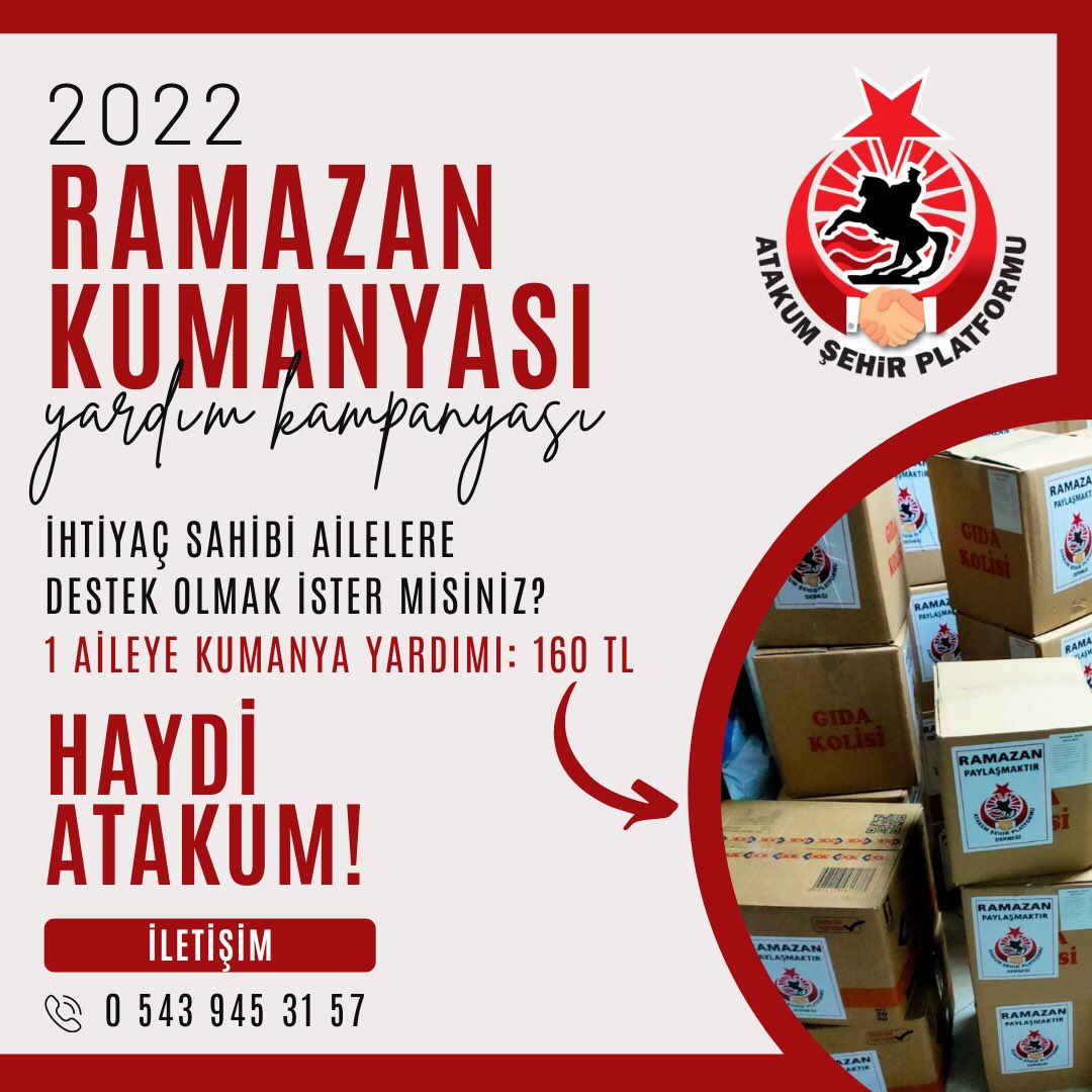 Atakumsehir_plt's tweet photo. Değerli Hayırseverlerimiz…

Bu sene yine her Ramazan’da olduğu gibi hemşehrilerimizin yanında olmaya devam ediyoruz.

Veren elin alanı, alanın ise vereni görmediği hayır kampanyamızı başlatıyoruz.

HAYDİ SEN DE BİR KOMŞUNUN GÖNÜL SOFRASINDA MİSAFİR OL. https://t.co/kqRPxpzUXf