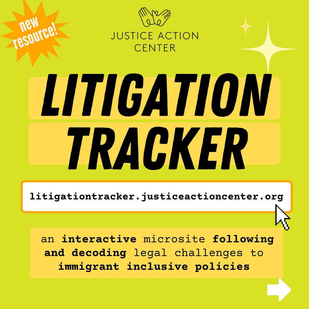 jactioncenter's tweet photo. Did you know that since Trump left office, states like TX, FL + AZ have engaged in unrelenting legal challenges to defend policies that harm immigrants⁉️🤔
 
That's why JAC is launching a NEW ✨LITIGATION TRACKER✨ to follow, decode + take action‼️
 
➡️https://t.co/wxPwX7MlIJ⬅️ https://t.co/DREYchoxCb