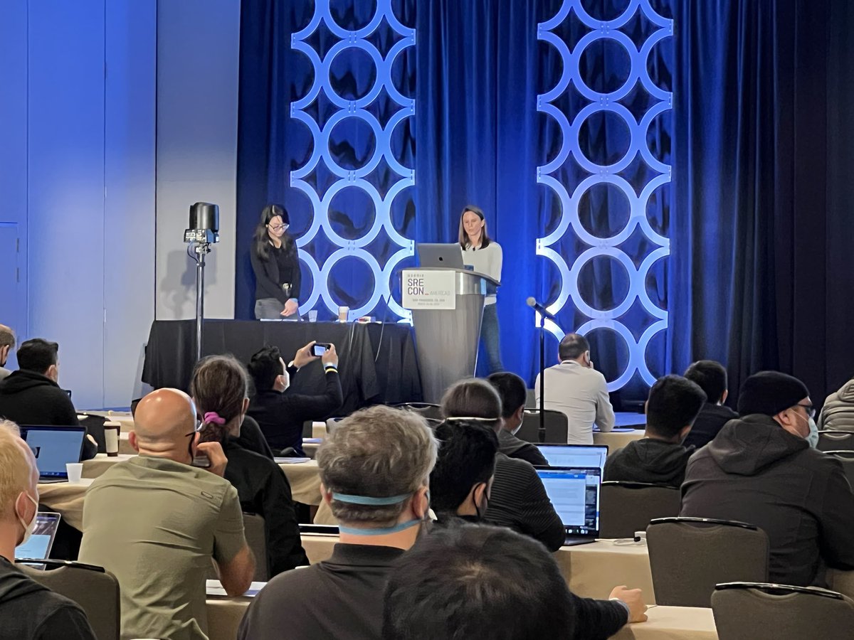 etoilezhhjd's tweet image. Had such a blast presenting with @mindz02 at #SREcon #SREcon22. Favourite moment was 1) when the audience raised their phones to record nearly every slide towards the end, 2)seeing the @blamelesshq team in the audience. Excited to see our framework applied at your org!