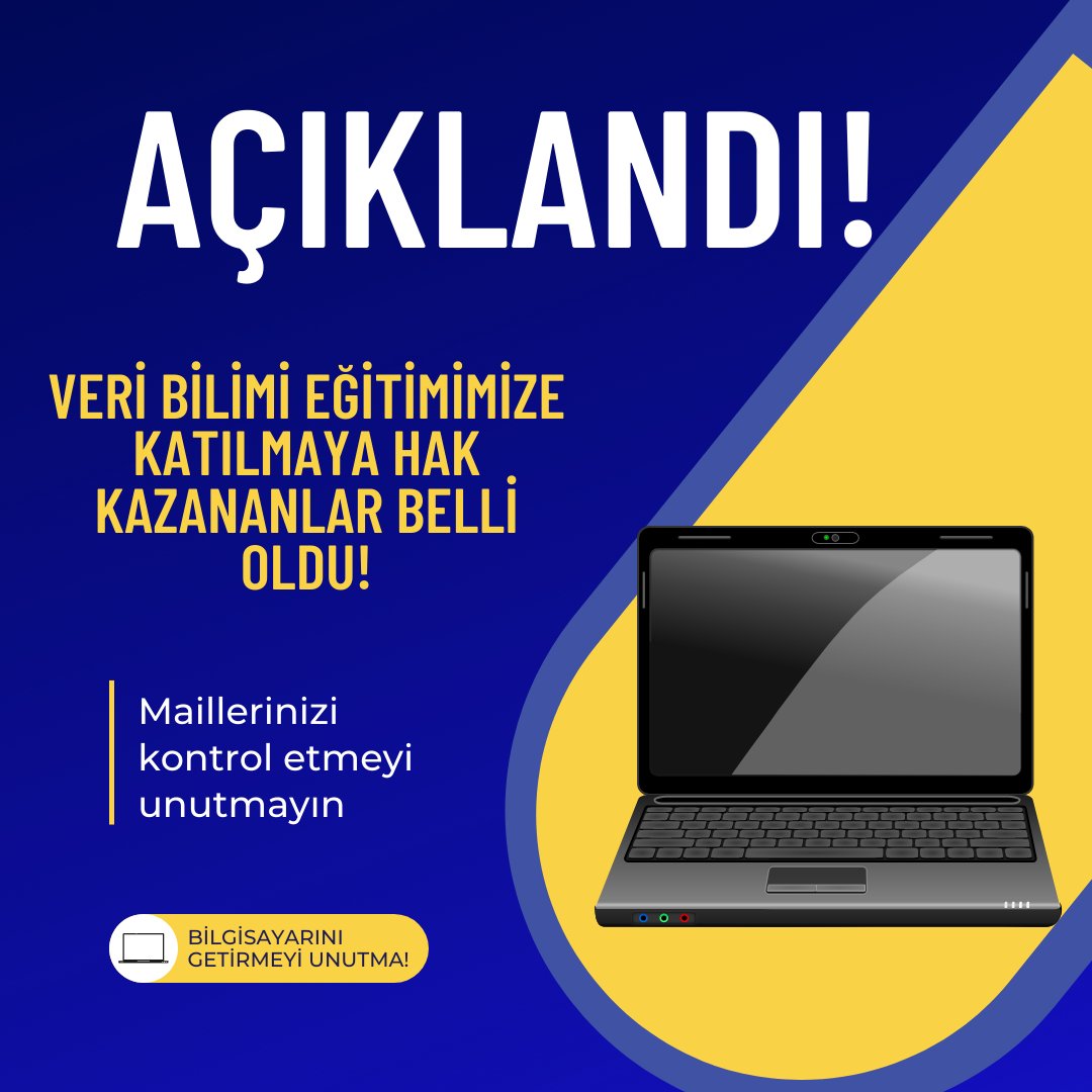DataClubist's tweet photo. Göstermiş olduğunuz yoğun ilgiden dolayı hepinize teşekkür ediyoruz. Ne yazık ki kontenjan sınırımız olduğu için sayılı kişi egitimimize katılmaya hak kazanmıştır.Eğitime katilmaya hak kazanıp kazanmadığınızı öğrenmek için maillerinizi kontrol etmeyi unutmayın.
#DataScience #data https://t.co/Gu0iwlrwFi