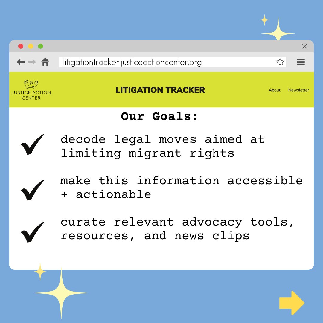 jactioncenter's tweet photo. Did you know that since Trump left office, states like TX, FL + AZ have engaged in unrelenting legal challenges to defend policies that harm immigrants⁉️🤔
 
That's why JAC is launching a NEW ✨LITIGATION TRACKER✨ to follow, decode + take action‼️
 
➡️https://t.co/wxPwX7MlIJ⬅️ https://t.co/DREYchoxCb