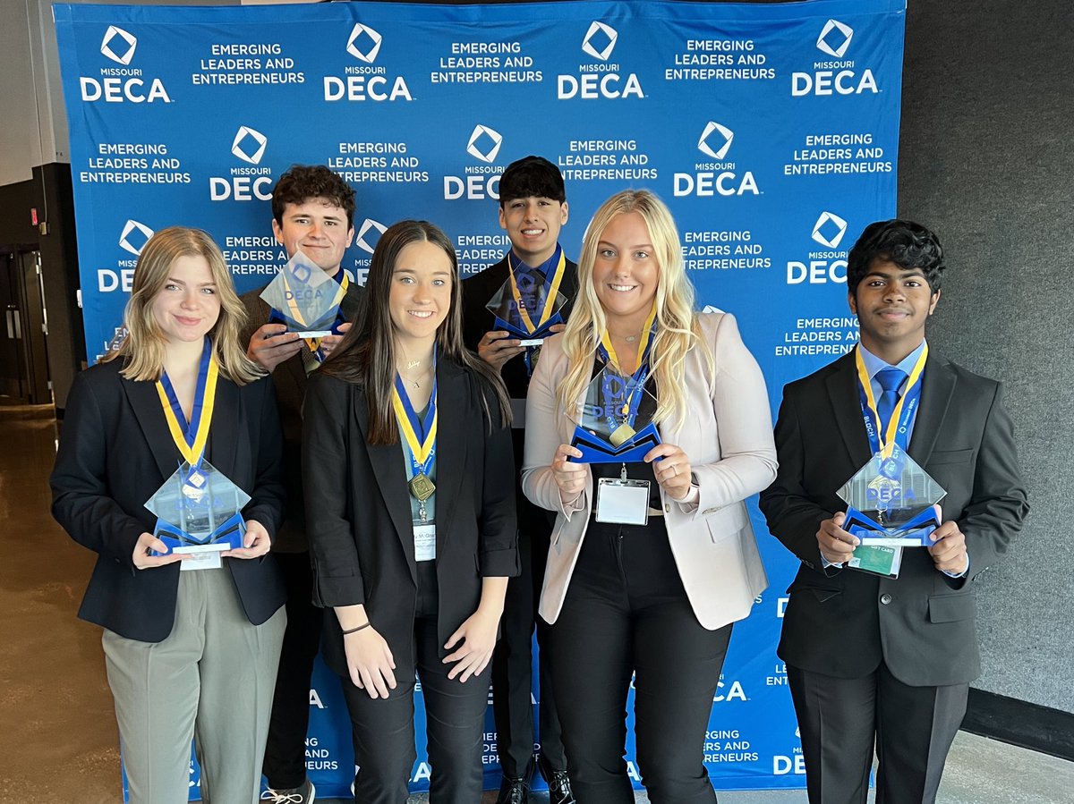 FZS_DECA's tweet photo. That’s a wrap for the 2022 MO DECA SCDC! 

5 members have punched their ticket to ICDC in Atlanta including all of our officers!! Congratulations to all of our DECA competitors! You have made your advisors very proud! @ZumSouth #FZSDECA https://t.co/mx21oZnde6