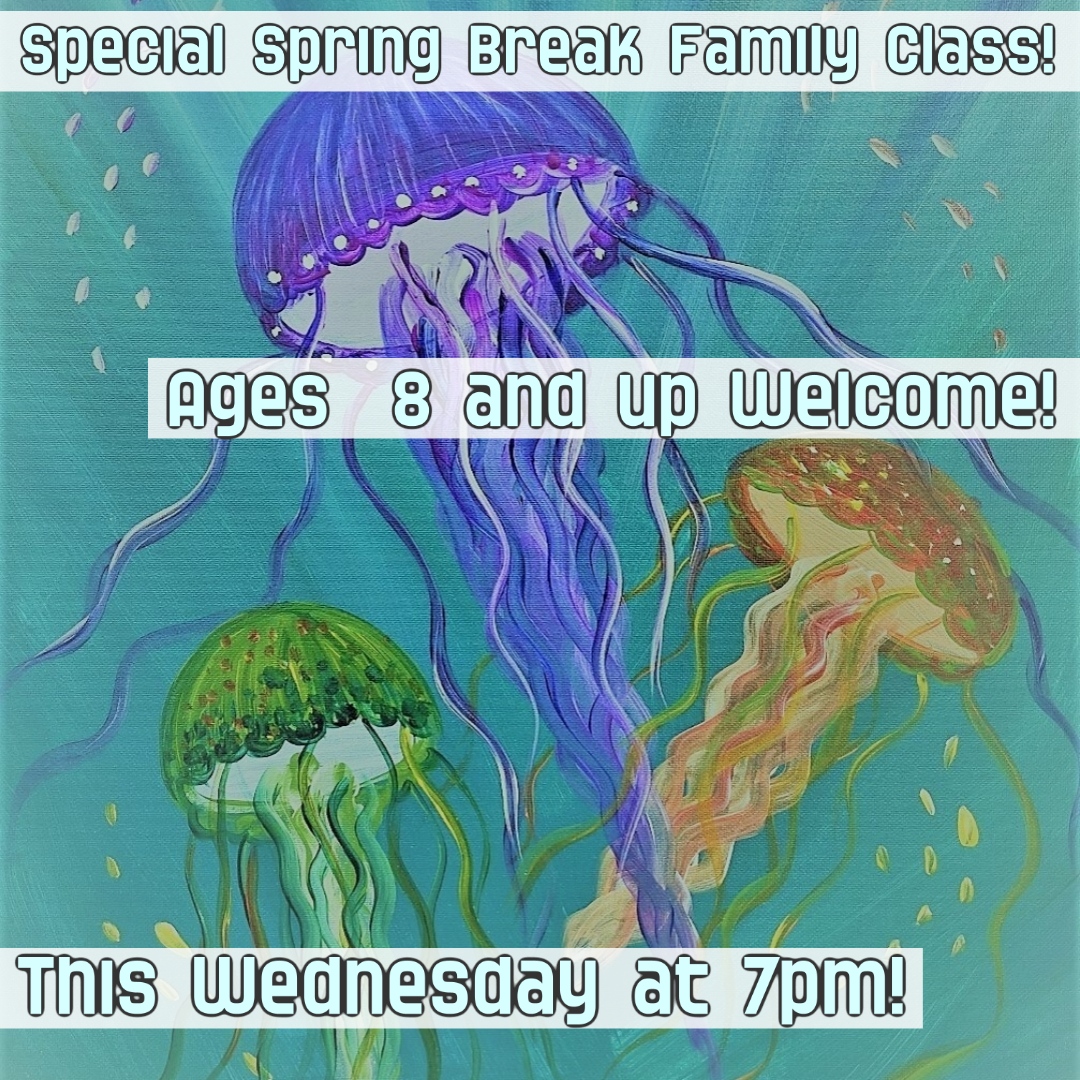 islandartparty's tweet photo. A very special evening Family Class is coming this Wednesday at 7pm! Ages 8 and up are welcome!
Join the party by calling us at (808)419-6020 or visit us online at https://t.co/x1HqFnKBFz!
#islandartparty #forthefunofit #FamilyClass #AzekaMaui#PaintandSip #Jellyfish https://t.co/ahFs2COaK2
