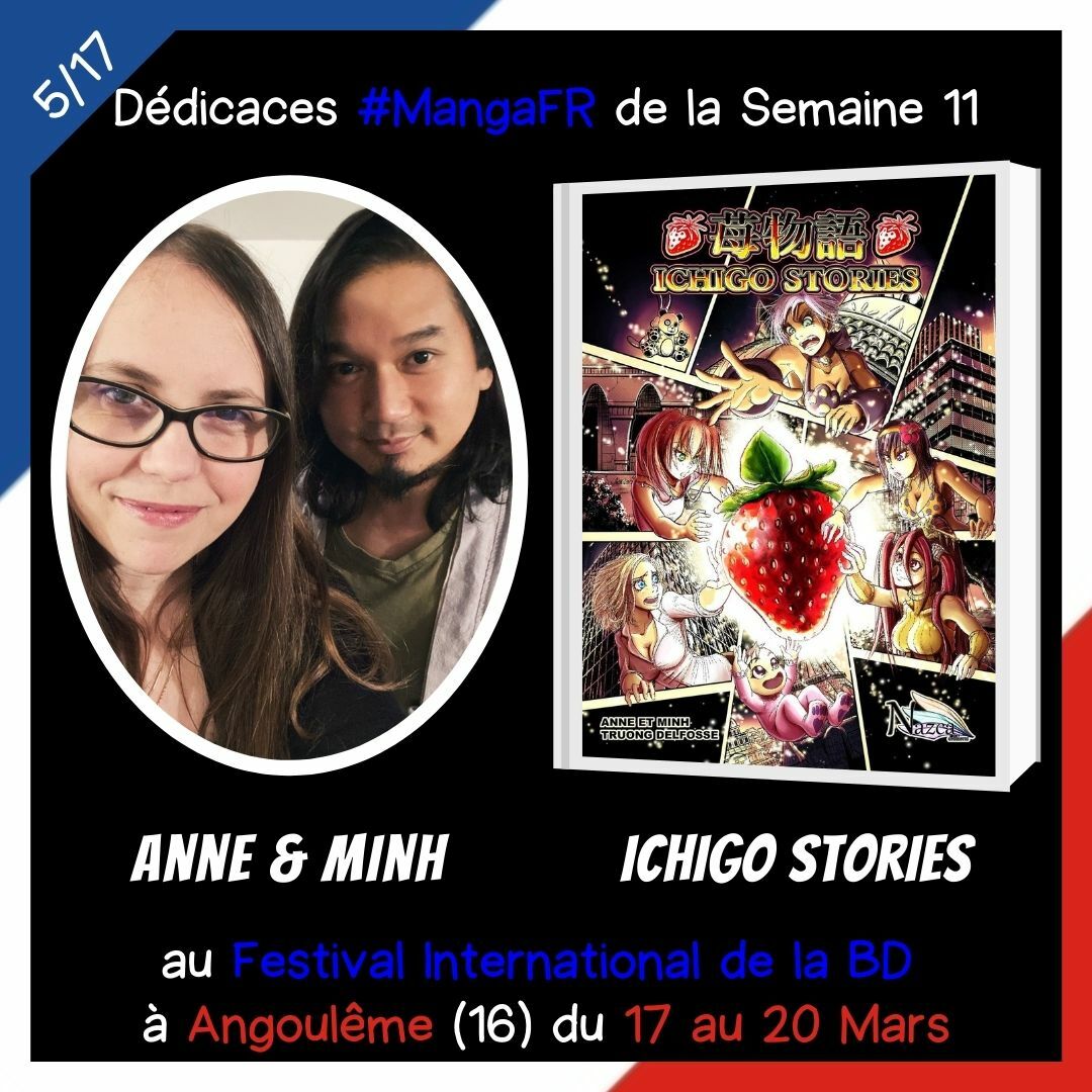 🦁 Staark (<a href="/strawberry97412/">Staark</a>), avec "Redskin" chez Des Bulles dans l'Océan Éditions
👹 Zelihan (<a href="/MIMIZeli/">Zelihan 🌼 ゼリハン</a>), pour "Wandering Souls" aux Éditions H2T (<a href="/editionsH2T/">Editions H2T</a>)
🍓 Anne &amp; Minh (<a href="/anne_minh/">anne_and_minh</a>), pour "Ichigo Stories" chez Nazca Éditions (<a href="/NazcaEditions/">Nazca Éditions</a>)