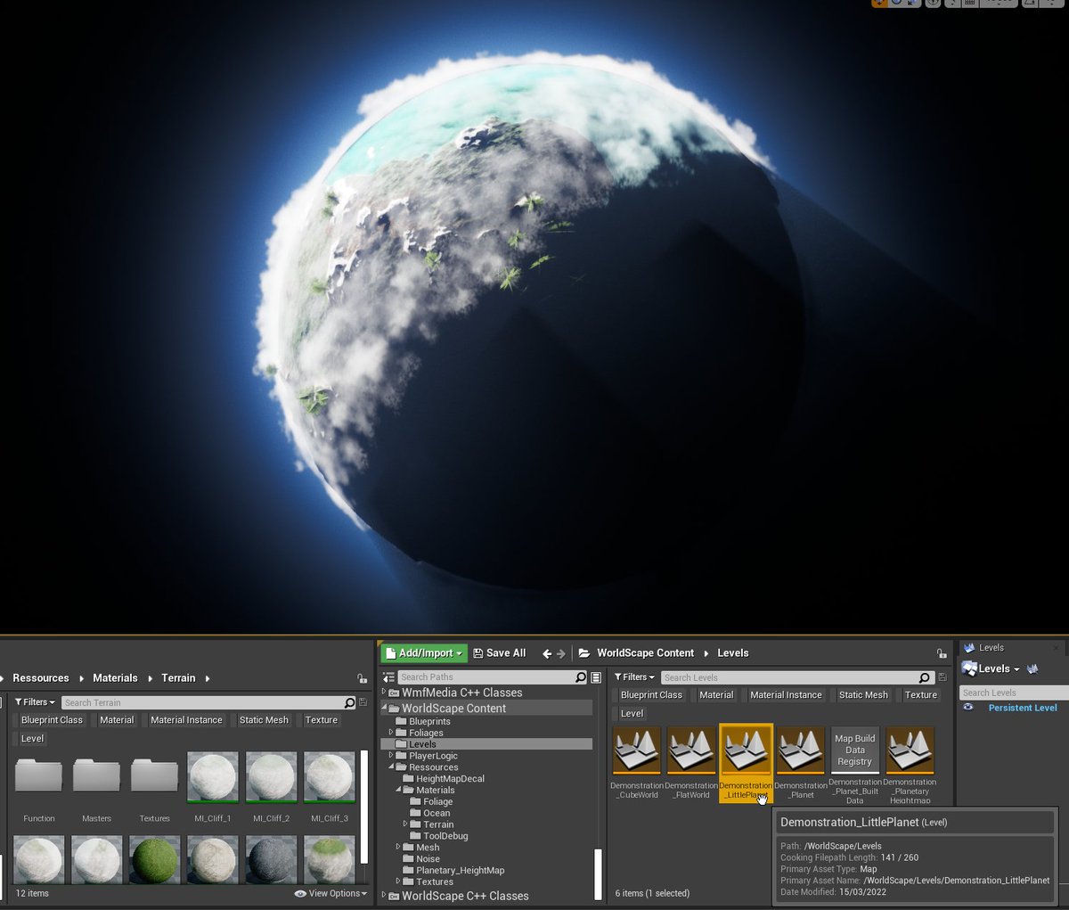 benjacllbt's tweet image. #WorldScape plugin. Little True Planet @UnrealEngine 
Next Update.