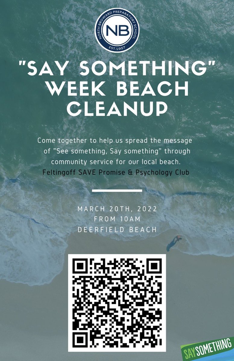 Psychteachnbps's tweet photo. This Sunday! March 20th! Mark your calendars! We have rescheduled the beach clean up from February! Please try to attend! It will begin at 10am and we will meet at the Deerfield Beach pier! Please bring your own gloves. Bags will provided. #beachcleanup #nbpspsychologyclub https://t.co/YlWFXHQ4gW