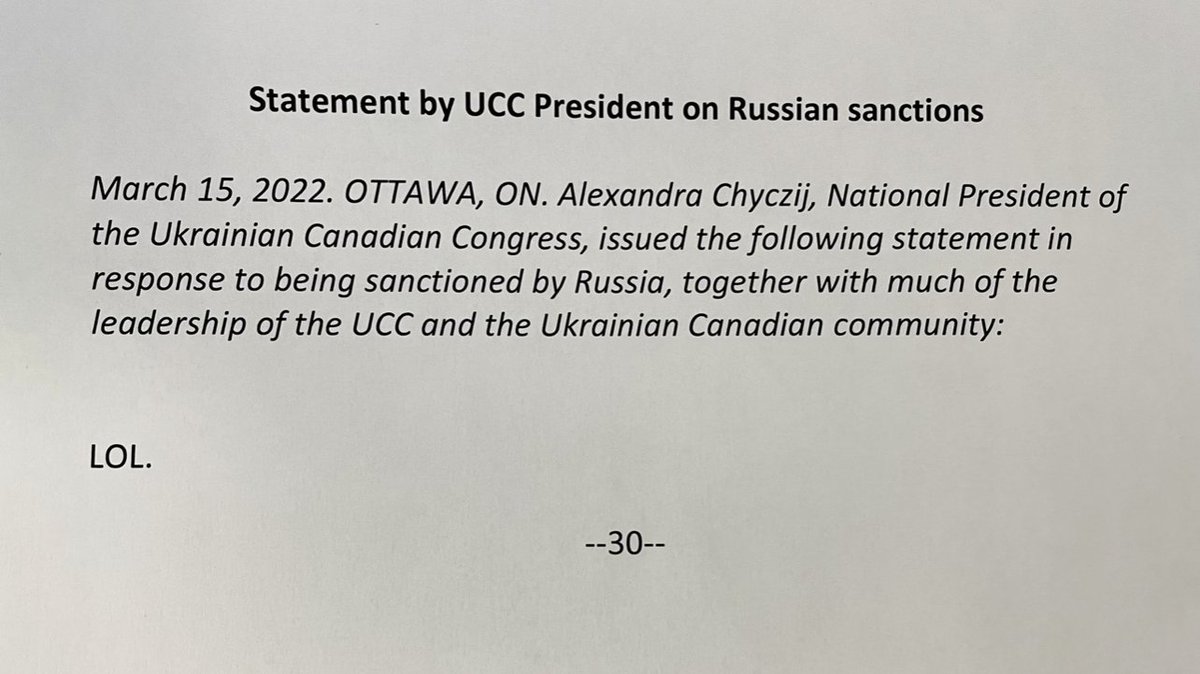 Vi är visserligen ännu bara en bit in i mars månad men detta är en stark kandidat till årets snyggaste pressmeddelande! #slavaukraina