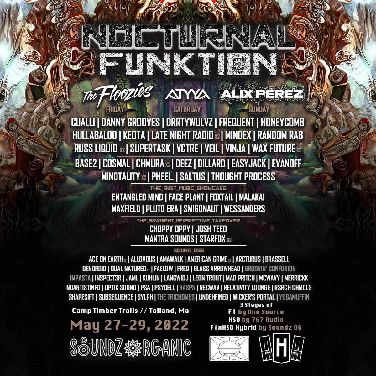 kuhlinmusic's tweet image. Phase 2️⃣ of Nocturnal Funktion is here 🌲🏕🌲

Visual lineup curated by @CronusProject 

Once again for those still sleeping on tickets, ask yourself: Y tho? 🚫😴🎟

@soundzorganic