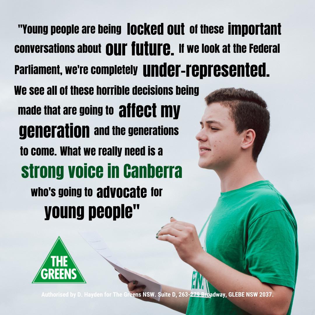 GreensBeaches's tweet image. Young Australians are stepping up to fight for their future because, as the federal court confirms, this govt has no #dutyofcare and is exacerbating climate chaos. Ethan Hrnjak is standing for the #Greens #MackellarVotes #SS4C
