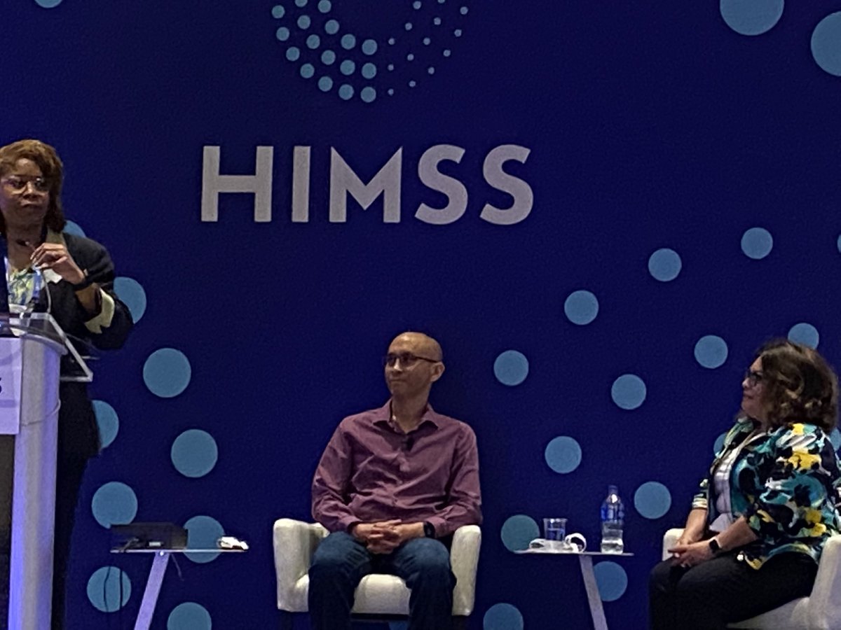 kokellyj's tweet photo. @sharphealthcare  leaders @TommyKornMD and Leslie Slater representing @HIMSS  2022 on the innovative new app developed internally using @Apple Care Kit #HIMSS22 #healthcareinnovation https://t.co/3gOmKqqXDT