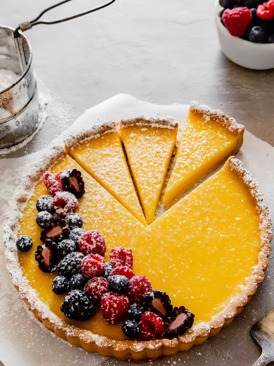 SweetGifts_'s tweet photo. Classic Lemon Tart 🍋🫐🍓 with some berries for decoration #Foodie #foodlovers #cakelovers https://t.co/byBskcLL8B