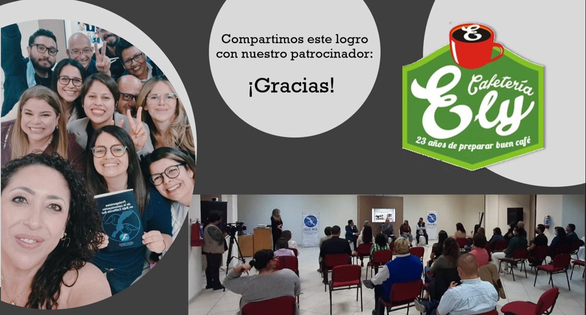 ComunicaBCS's tweet photo. Compartimos el éxito de la presentación del libro del #CLCCBCS con nuestro patrocinador Cafetería Ely. Gracias por apoyarnos con el servicio de café.
Servicio de coffee break para reuniones y eventos. Tel. 6121867741
Empresa socialmente responsable y 100% local. https://t.co/9CUXQohOqm