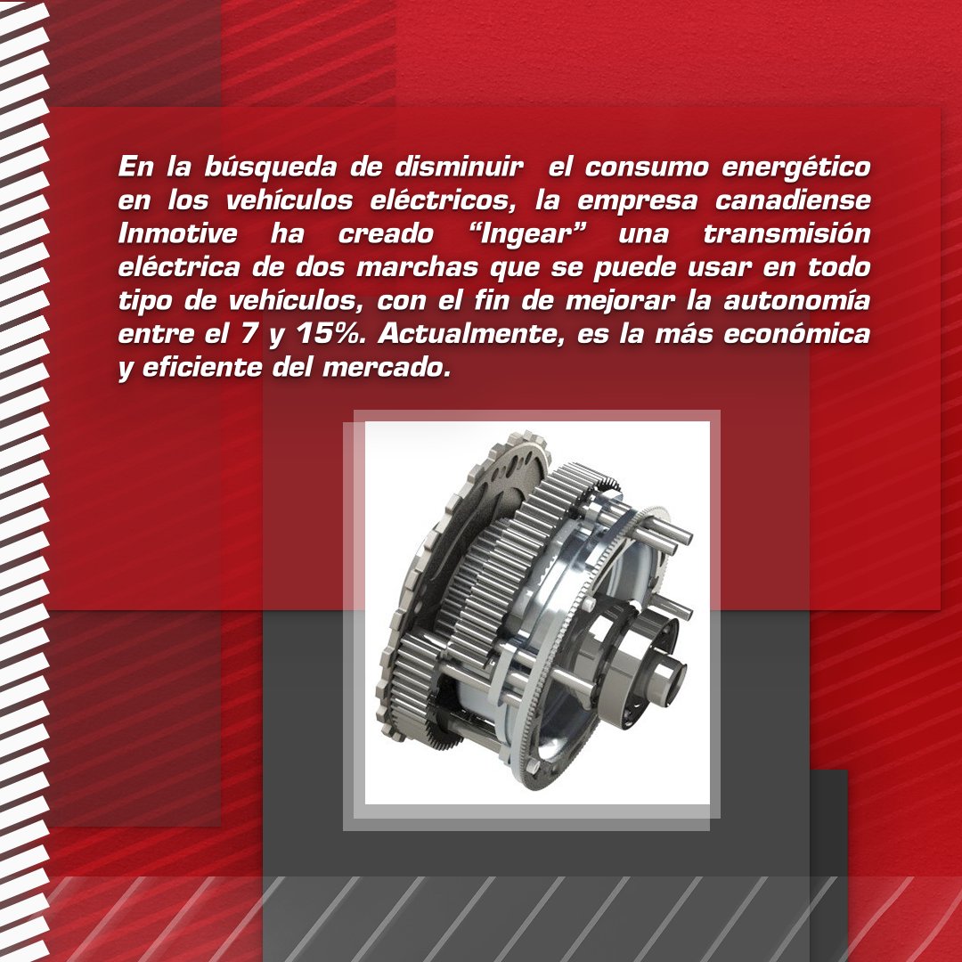 autozulia's tweet photo. En la #RevistaAutozulia queremos hablarles de la #Innovacion creada por #Inmotive #INGEAR una #transmisionelectrica de 2 marchas capaz de usarse en todo tipo de #vehículos con el fin de mejorar la #autonomia un 15% siendo actualmente la más eficiente del mercado.♻️⚡
#tecnologia https://t.co/vsFBJ3iICr