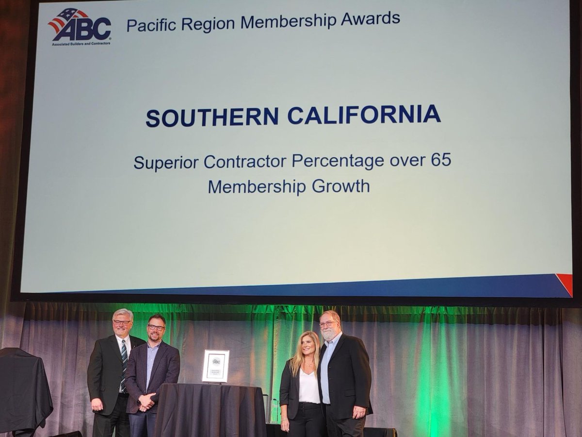 ABCSOCAL1's tweet photo. #ABCNationalConvention2022 in San Antonio, Texas, is here!
We hope to see you at the biggest event of the year!
We are so excited to kick off Convention by receiving the Superior Contractor Percentage over 65 Membership Growth Award!
#ABCSoCal #ABCMeritShopProud https://t.co/o6F16eX27O