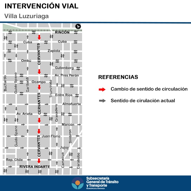 TransitoMatanza's tweet photo. #VillaLuzuriaga 

⚠️A partir de mañana miércoles 16/03. Cambio de sentido de circulación de la calle Cervantes ⚠️ https://t.co/IbEayLoDgq