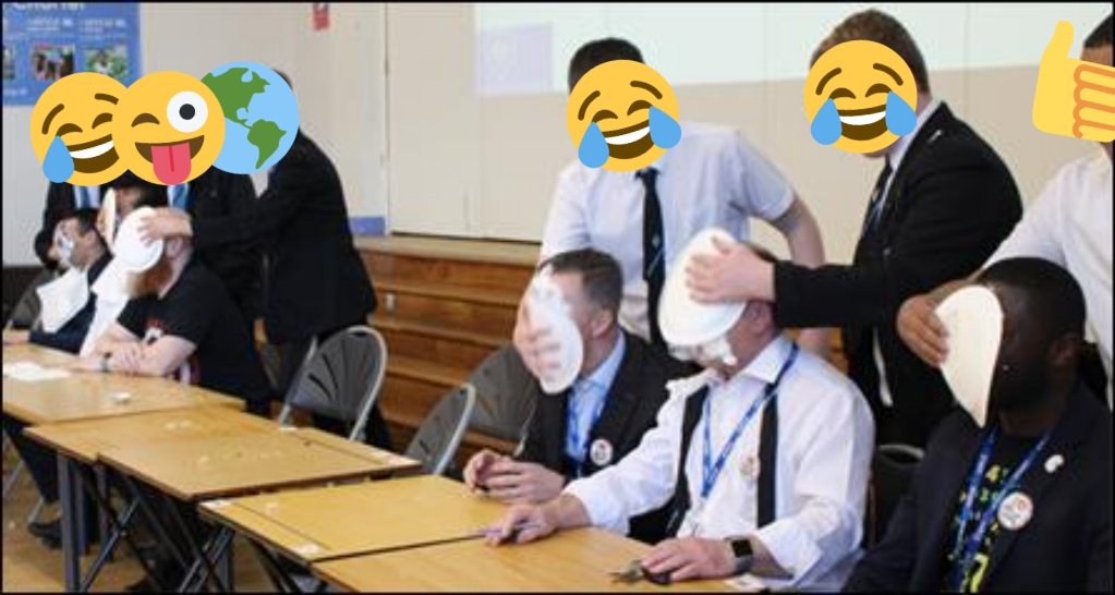 LyndonMaths's tweet photo. A fantastic fun packed #piday2022 at #lyndonschool. Just some of the fantastic activities during lunch, break and after school where pupils had the opportunity to get their own back with their teachers. https://t.co/dFzRTqFt3T