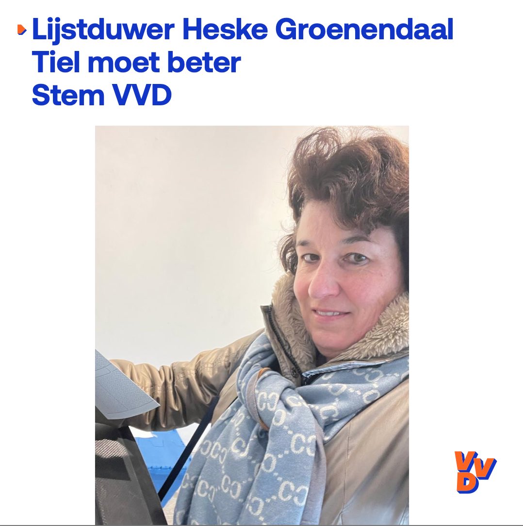 Onze lijstduwer Heske Groenendaal ging vandaag stemmen! 🖍️ 

VVD Tiel is trots dat juist deze ondernemer uit #Tiel onze mooie lijst afsluit. 
Gaat u morgen stemmen? Stem dan <a href="/VVDTiel/">VVD Tiel</a>! 🧡💙

#gemeenteraadsverkiezingen2022 #vvdtiel