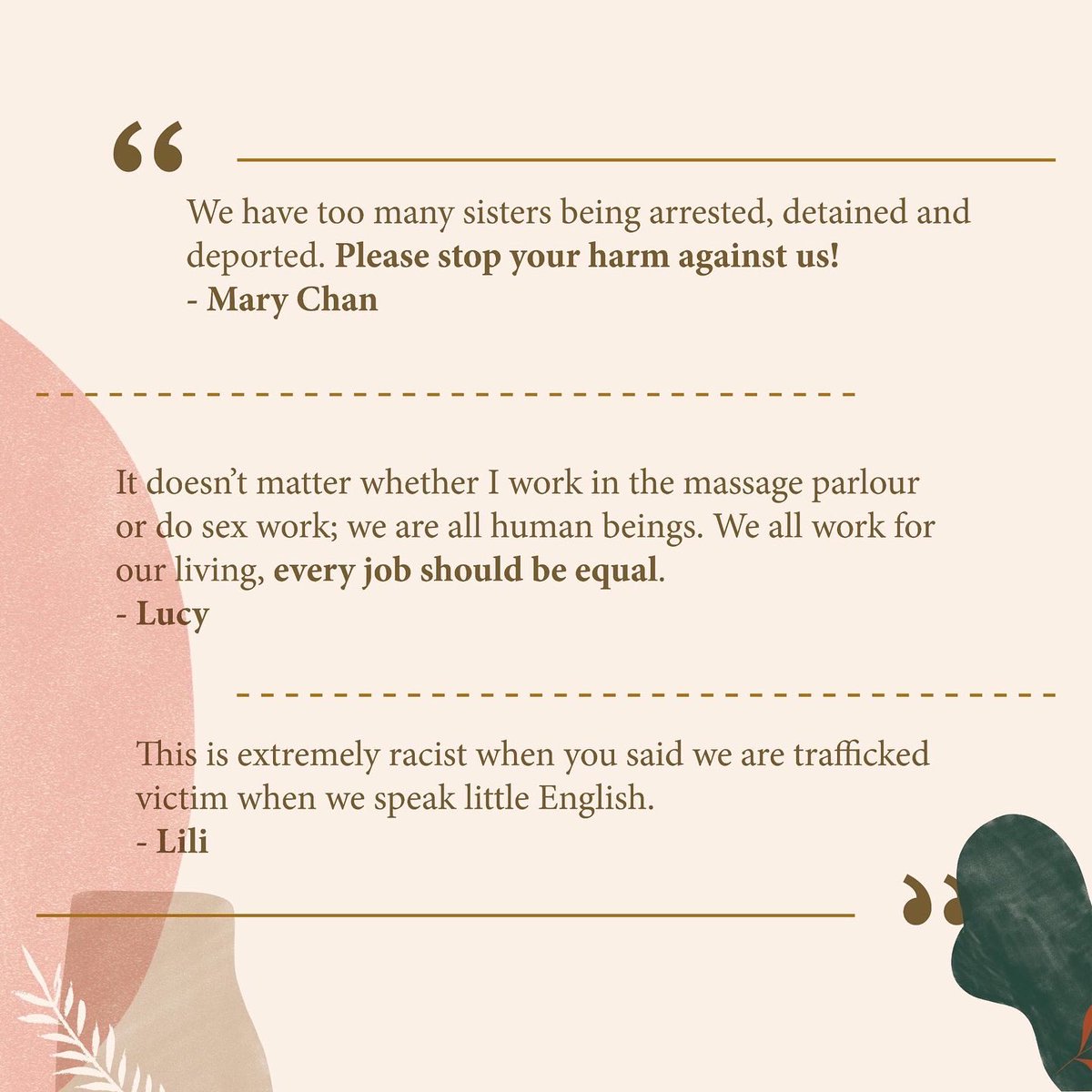 ButterflyCSW's tweet photo. Voices from Massage Parlour Workers and Sex Workers!
- 
As the anniversary of Atlanta spa shootings is approaching, we will be hosting a virtual vigil for the 8 lives and other victims who suffered under the systemic oppression across Canada and America on March 17th, 7pm- 8:30pm https://t.co/XRSQtH1Q1f