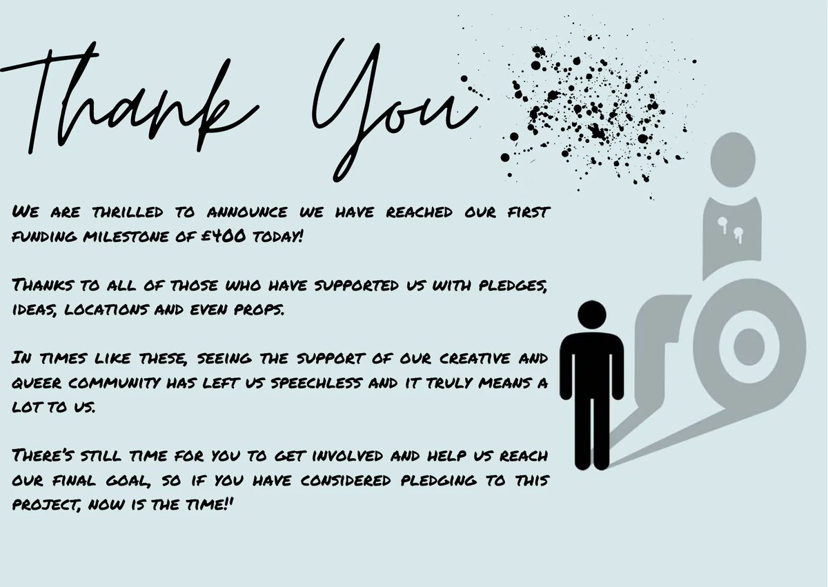 IntricaciesOf's tweet photo. Thank you! 

We are thrilled to announce we have reached our first #funding milestone of £400 today!

Thanks to all of those who have supported us with #pledges, #ideas, #locations and even #props for our #short #film https://t.co/2S2NTSQmGa