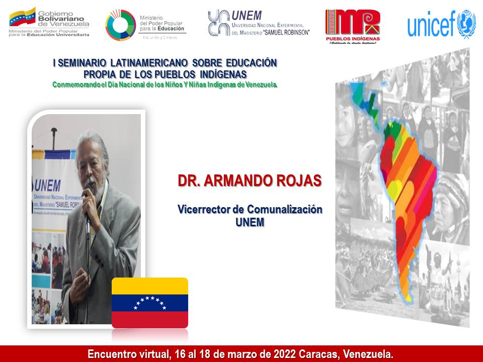 #HeyEsContigo📢 En el marco de la semana de los niños y niñas  Indígenas, te invitamos a participar mañana las 9 por Video-Conferencia en el Seminario Lationamericano Sobre Educación Propia de los Pueblos Indígenas.
¡Te esperamos!
#SomosUnem
#LealesAlaPatria 
<a href="/NicolasMaduro/">Nicolás Maduro</a>