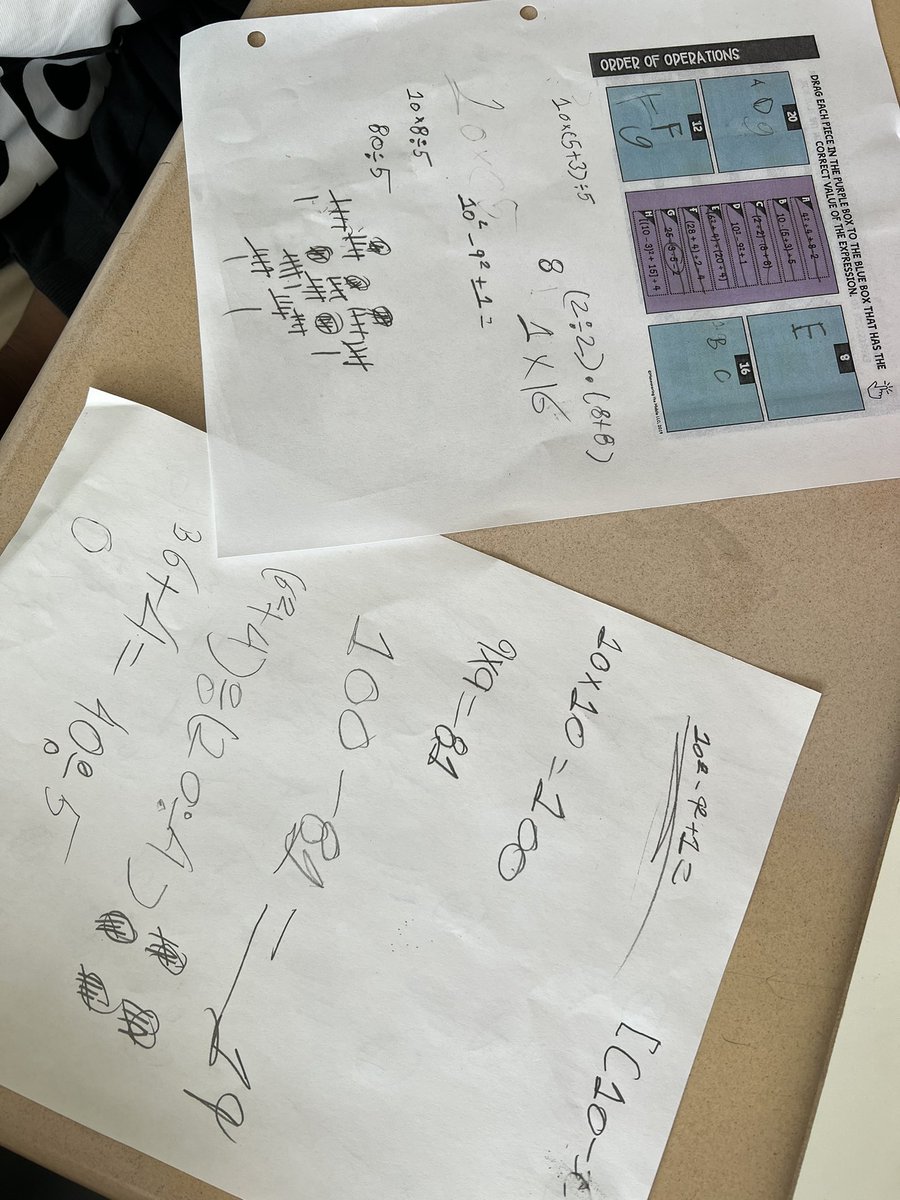 MsBrown_219's tweet photo. Great communication and collaboration with two of my 7th graders today while working through order of operations practice tasks! Always impressed 🤩 https://t.co/3hbZGYnYzf