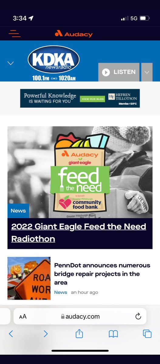 A special thanks to <a href="/KDKARadio/">100.1 FM and AM 1020 KDKA</a> for allowing <a href="/morganc0001/">Morgan Cholewa</a> <a href="/alaina_g1/">alaina gasparovich</a> and myself on the show!! I am so grateful to be apart of 2 amazing clubs on the <a href="/hilltopspartan/">Montour High School</a> There is still time to donate to the "Feed the Need" project! #montourproud  secure.qgiv.com/for/2aftn/