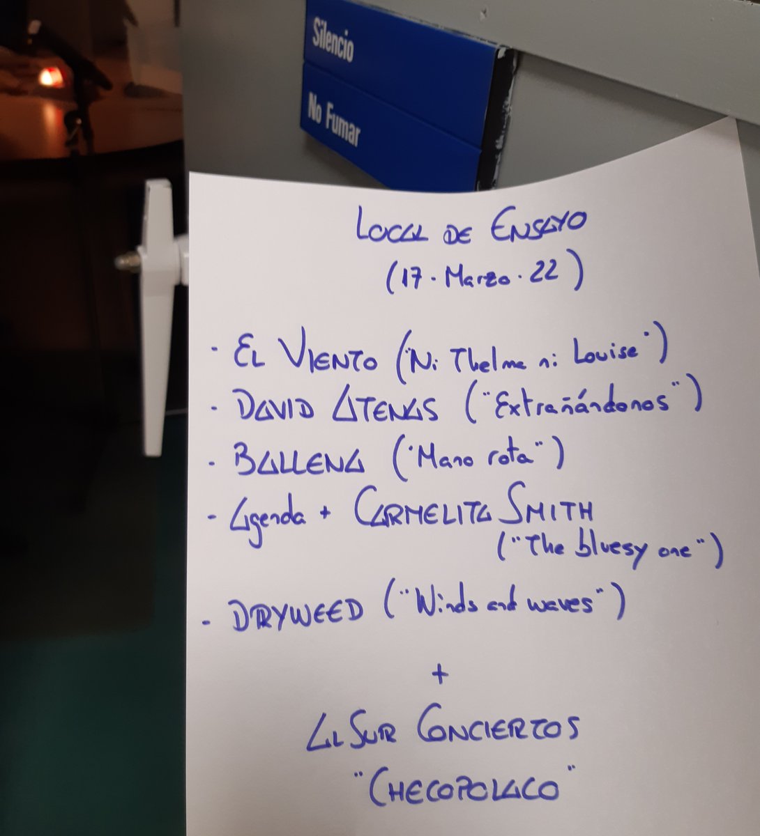 LocalDeEnsayo's tweet photo. Abrimos ya @LocalDeEnsayo en @canalfiesta con dos estrenos exclusivos y mundiales: el nuevo single de #ElViento y un adelanto del próximo CD de @davidatenas_ Seguiremos con lo último de @somosballena, con la agenda (musicada por #CarmelitaSmith) y con el recado de #Dryweed. https://t.co/6OBfM8gGJ9