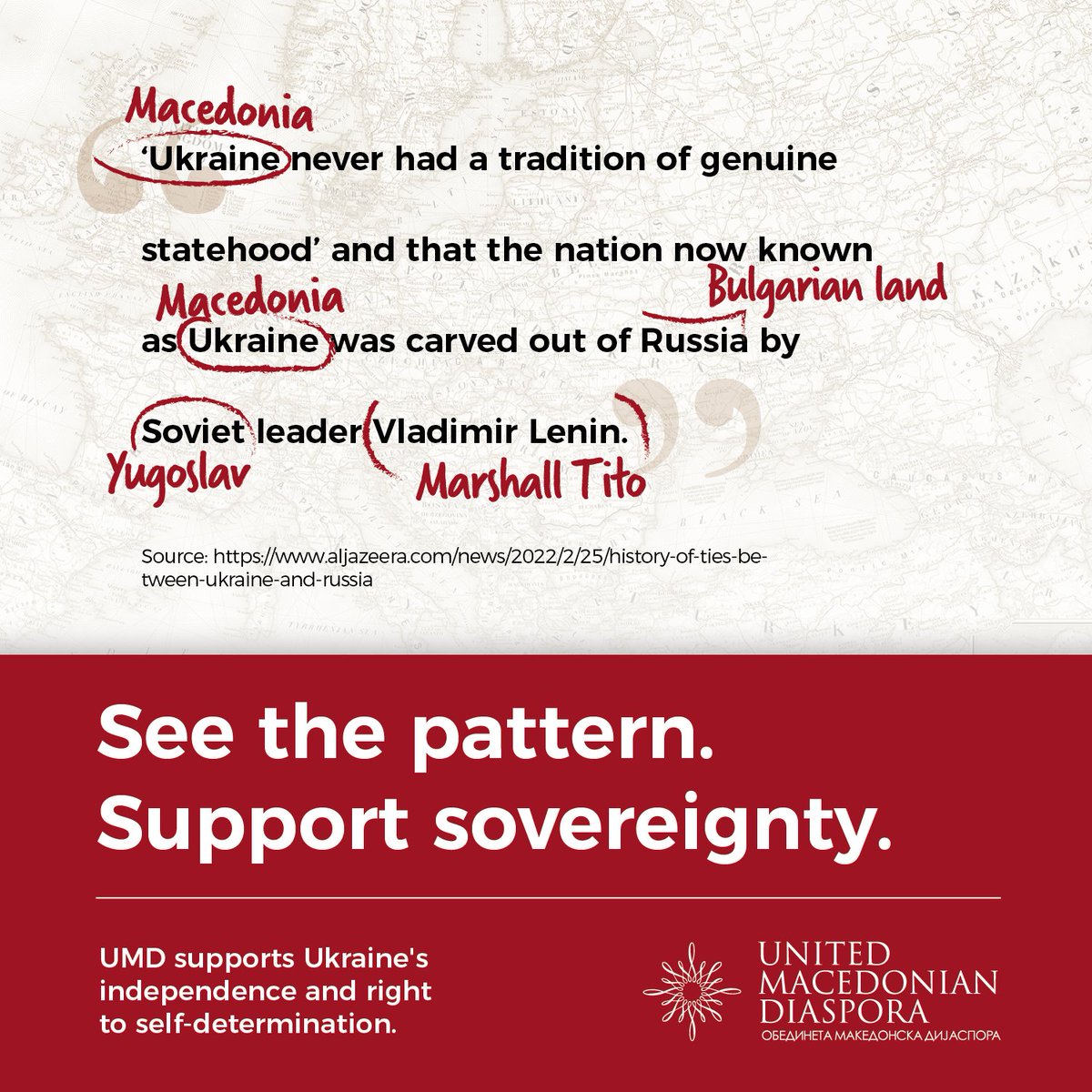 UMDiaspora's tweet photo. Since being founded in 2004, UMD has been a huge proponent of a people's right to self-determination as enshrined in the United Nations' Universal Declaration of Human Rights.
#SeethePattern
#SupportSovereignty
#RightToSelfDetermination
#ukraine
#StandWithUkraine
#macedonia https://t.co/BBjQePMkbu