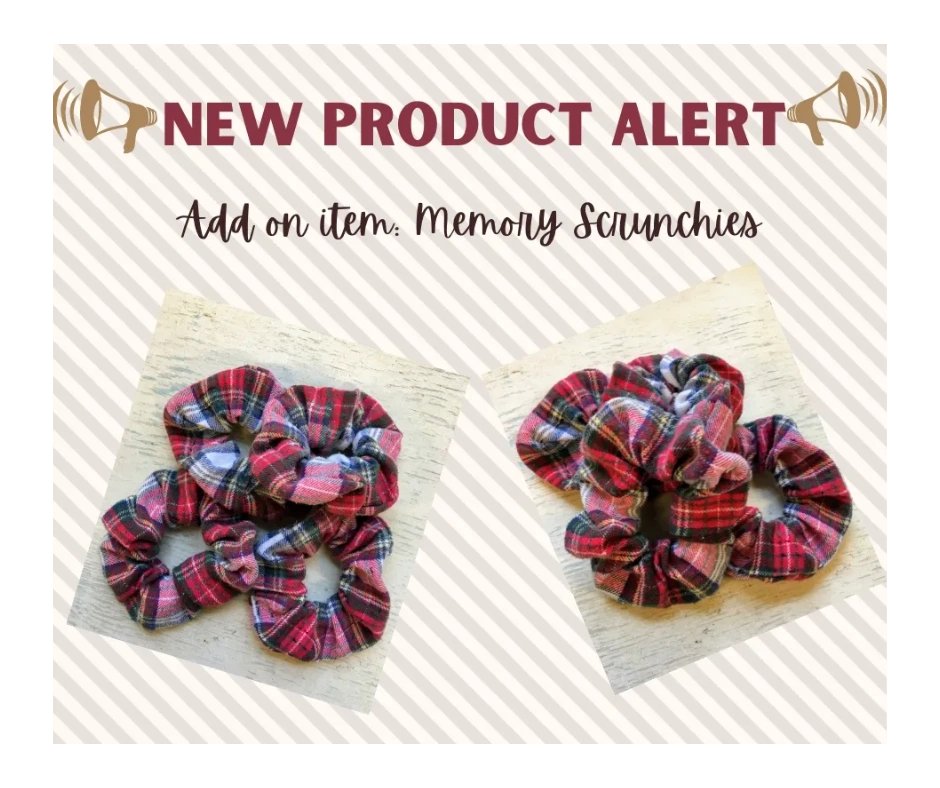 SewBlessedFarm's tweet image. We are happy to now offer you Memory Scrunchies, as an add on, when you order memory items from us, in sets of 4/$12.
#sewblessedfarm #handmade #memorypillows #memoryanimals #memoryquilts #memoryscrunchies