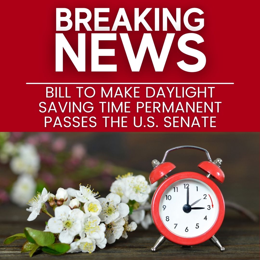 Region8News's tweet image. JUST IN: The U.S. Senate passed a bill to make daylight saving time permanent. Do you support it? kait8.com/2022/03/15/sen…