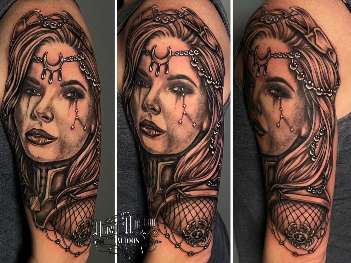 MissyCool_1's tweet photo. Finally finished!!! My Cancer goddess tattoo 💕💕 https://t.co/nABQWGrw6W